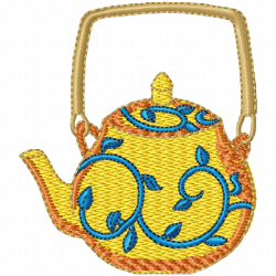 Teapots Embroidery Design 9